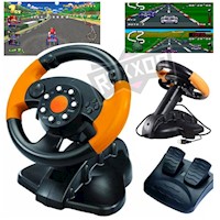 Timon Volante Mando Gamer Incluye pedal Control p juegos Auto PC USB PS2 PS3